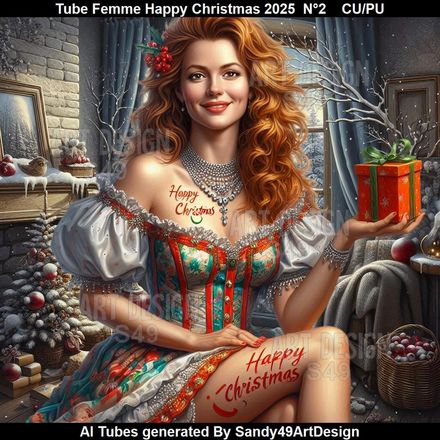 Tube Femme Happy Christmas 2025  N°2