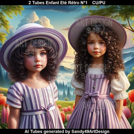2 Tubes Enfant Eté Rétro N°1