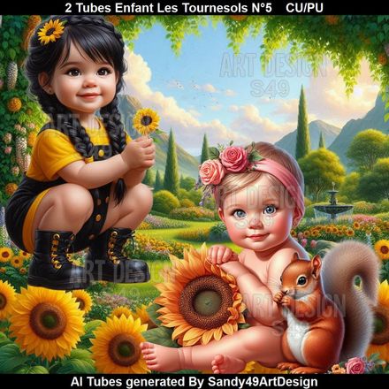 2 Tubes Enfant Les Tournesols N°5