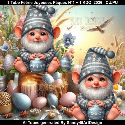 2 Tubes Féérie Joyeuses Pâques N°1  2026
