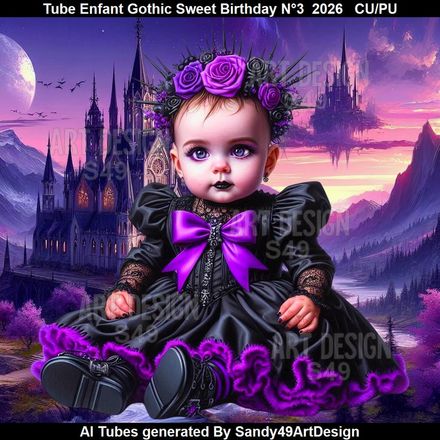 Tube Enfant Gothic Sweet Birthday N°3  2026