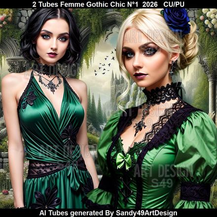 2 Tubes Femme Gothic Chic N°1  2026