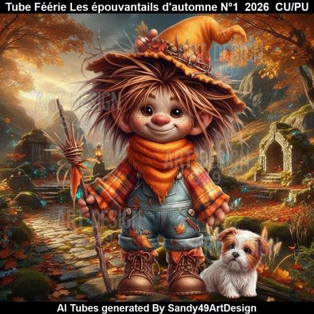 Tube Féérie Les épouvantails d'Automne N°1  2026