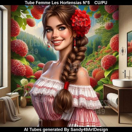 Tube Femme Les Hortensias N°5