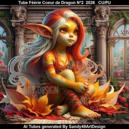 Tube Féérie Coeur de Dragon N°2  2026