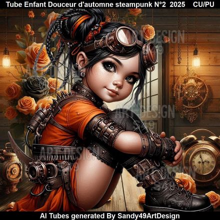 Tube Enfant Douceur d&#x27;automne steampunk N°2    2025