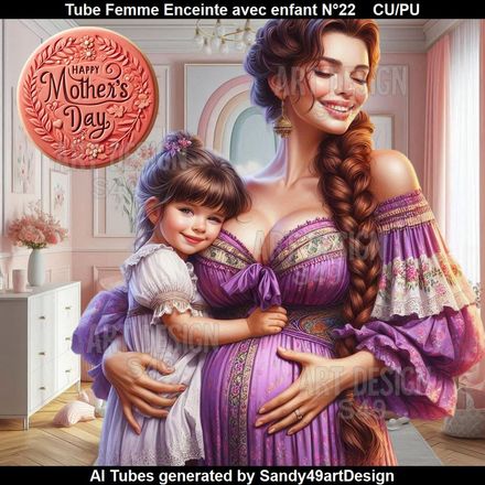 Tube Femme Enceinte avec enfant N°22