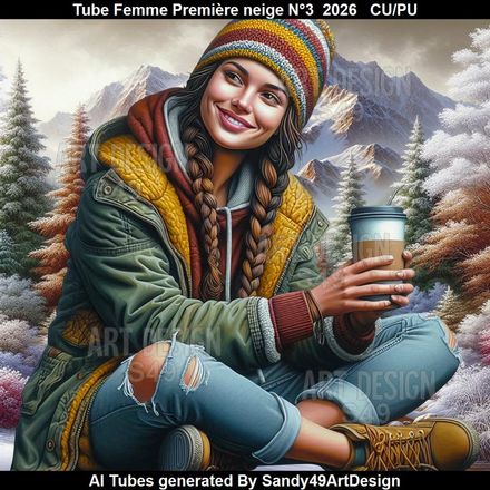 Tube Femme Première neige N°3  2026