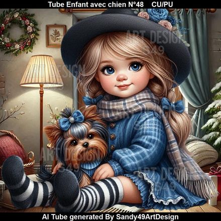 Tube Enfant avec chien N°48