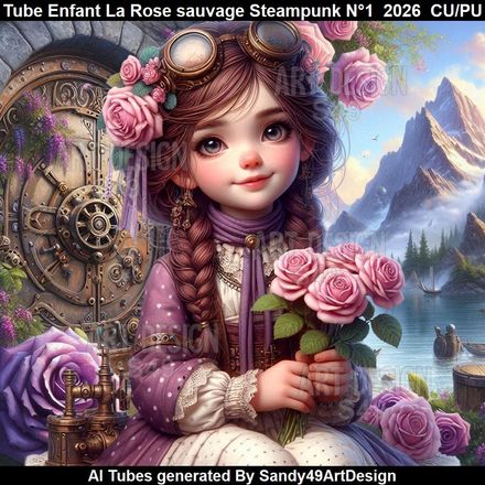 Tube Enfant La Rose sauvage Steampunk N°1  2026