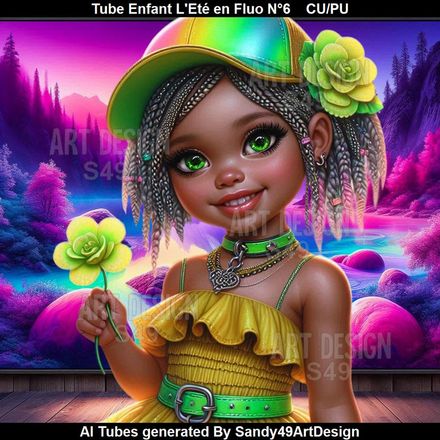 Tube Enfant L&#x27;Eté en Fluo N°6