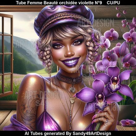 Tube Femme Beauté Orchidée violette N°9