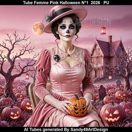 Tube Femme Pink Halloween N°1  2026