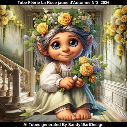 Tube Féérie La Rose jaune d'Automne N°2  2026