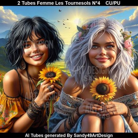 2 Tubes Femme Les Tournesols N°4