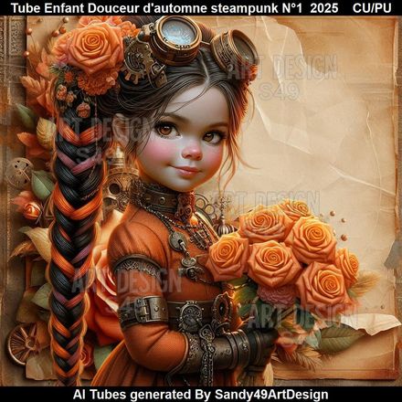 Tube Enfant Douceur d&#x27;automne steampunk N°1    2025