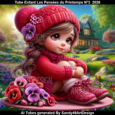 Tube Enfant Les Pensées du Printemps N°3  2026