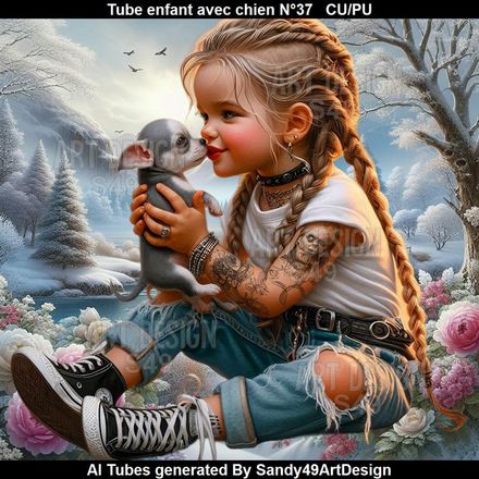Tube Enfant avec chien N°37