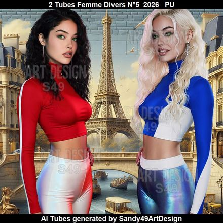  2 Tubes Femme Divers N°5  2026