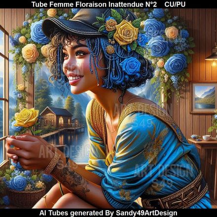 Tube Femme Floraison inattendue N°2