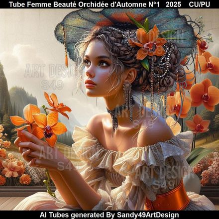 Tube Femme Beauté Orchidée d'Automne N°1   2025
