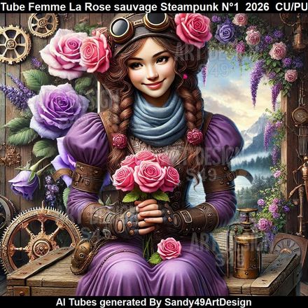 Tube Femme La Rose sauvage Steampunk N°1  2026