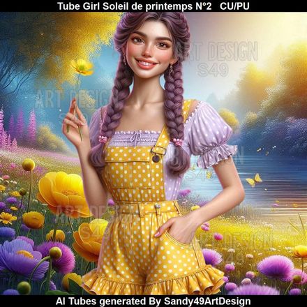 Tube Girl Soleil de printemps N°2