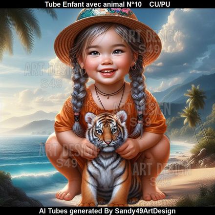 Tube Enfant avec animal N°10