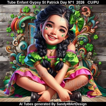 Tube Enfant Gypsy Saint Patrick Day N°1  2026  