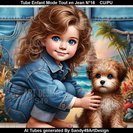 Tube Enfant Mode Tout en Jean N°16