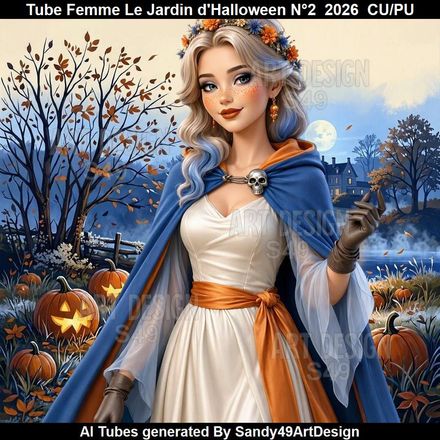 Tube Femme Le Jardin d'Halloween N°2  2026