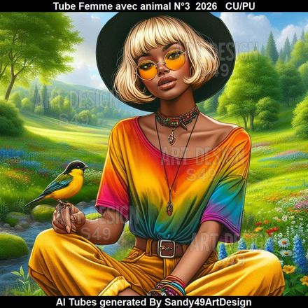 Tube Femme avec animal N°3  2026