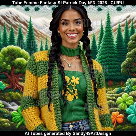 Tube Femme Fantasy Saint Patrick Day N°3  2026