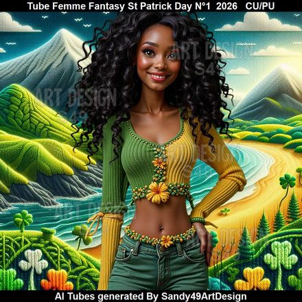 Tube Femme Fantasy Saint Patrick Day N°1  2026