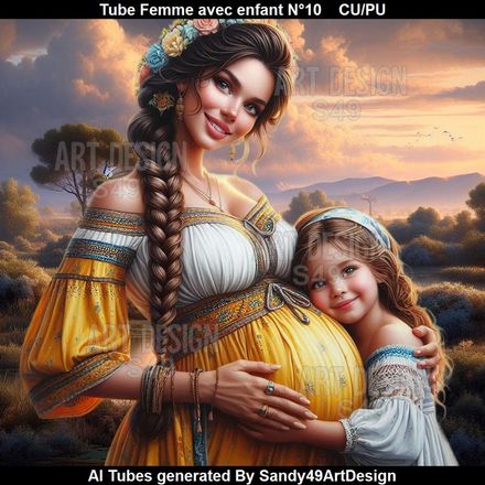 Tube Femme avec enfant N°10