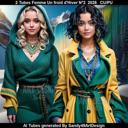 2 Tubes Femme Un Froid d'Hiver N°2  2026