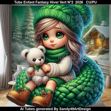 Tube Enfant Fantasy Hiver vert N°2   2026