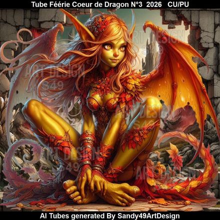 Tube Féérie Coeur de Dragon N°3  2026