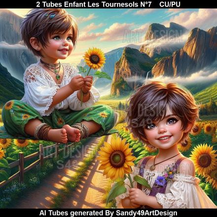 2 Tubes Enfant Les Tournesols N°7