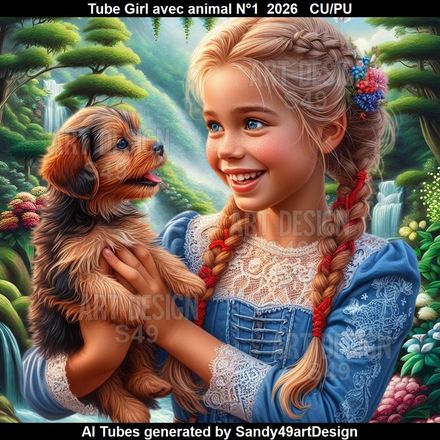 Tube Girl avec animal N°1  2026
