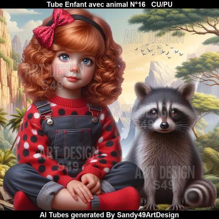 Tube Enfant avec animal N°16  2026