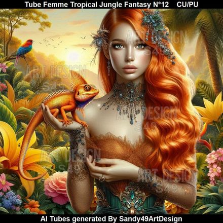 Tube Femme Tropical Jungle Fantasy N°12