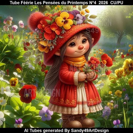 Tube Féérie Les Pensées du Printemps N°4  2026