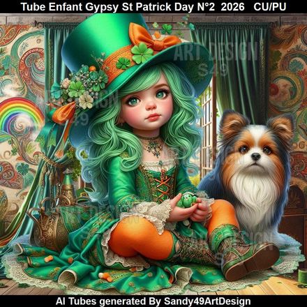 Tube Enfant Gypsy Saint Patrick Day N°2  2026