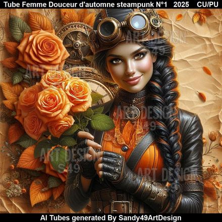 Tube Femme Douceur d&#x27;automne steampunk N°1   2025