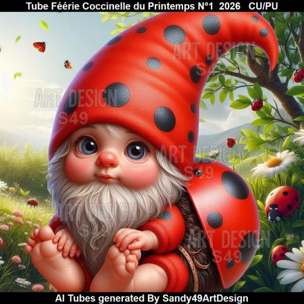 Tube Féérie Coccinelle du Printemps N°1  2026