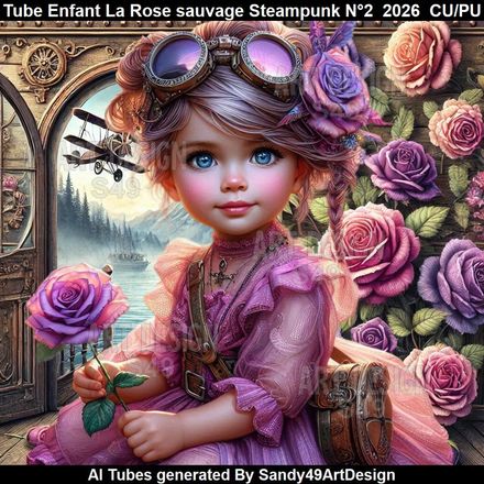 Tube Enfant La Rose sauvage Steampunk N°2  2026
