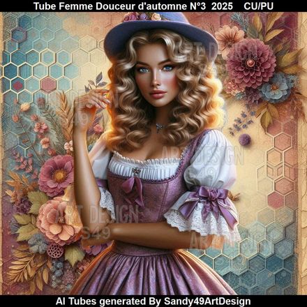 Tube Femme Douceur d&#x27;automne N°3    2025