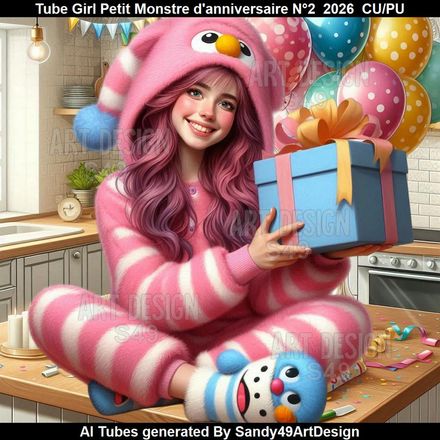 Tube Girl Petit Monstre d'anniversaire N°2  2026