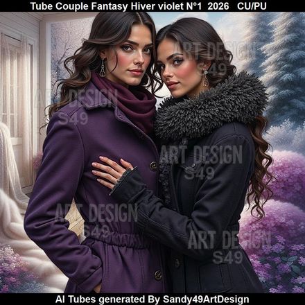 Tube Couple Fantasy Hiver violet N°1  2026
